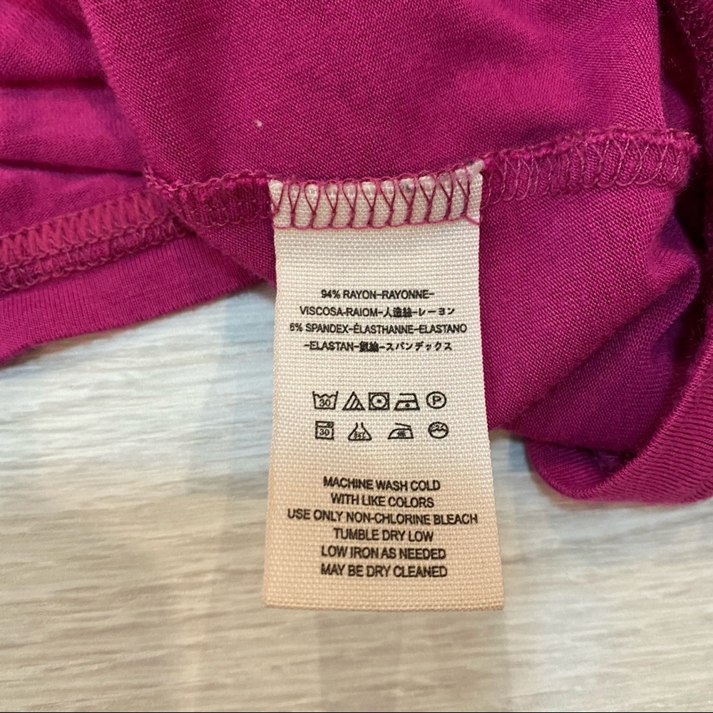 Free People Hot Pink Magenta Long Sleeve Top M - Picture 7 of 8